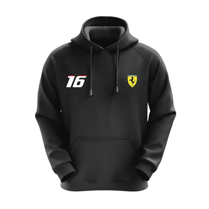 TRNDY FERR C16 Motorsport Hoodie – Black | 100% Cotton | Unisex Car Culture Drop