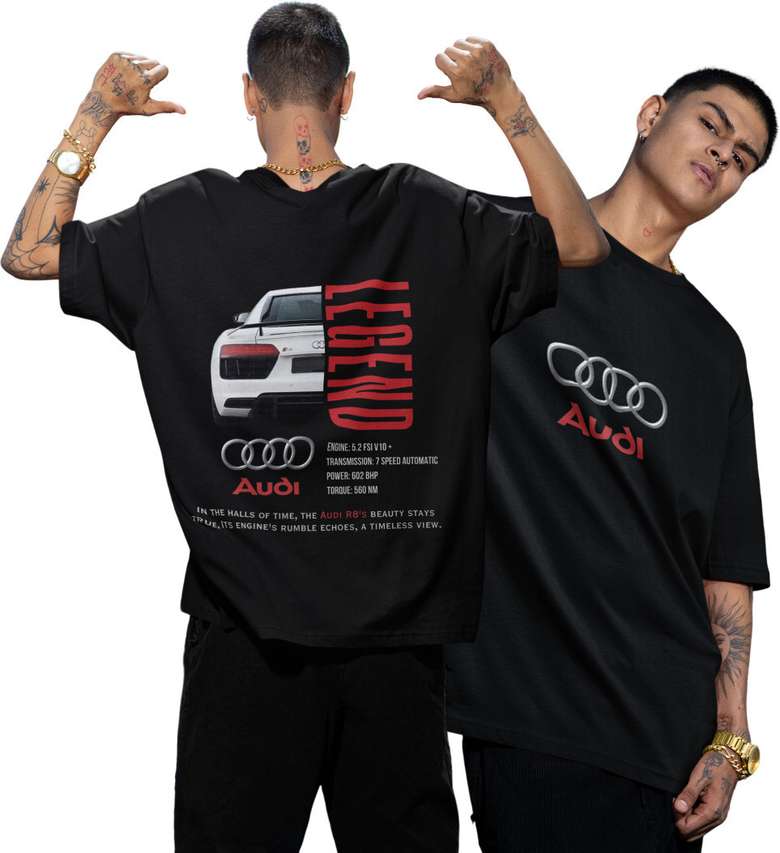 AutoCore™ | Audi OG Graphic Oversized Tee – Black Cotton