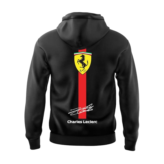 TRNDY FERR C16 Motorsport Hoodie – Black | 100% Cotton | Unisex Car Culture Drop