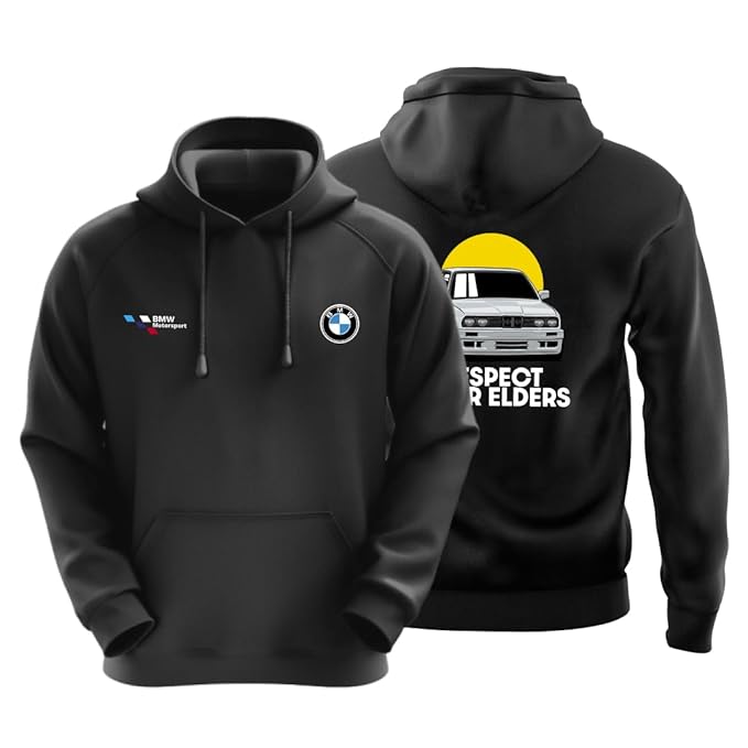 TRNDY “Respect” Motorsport Hoodie – Black | 100% Cotton | Unisex Car Culture Edition