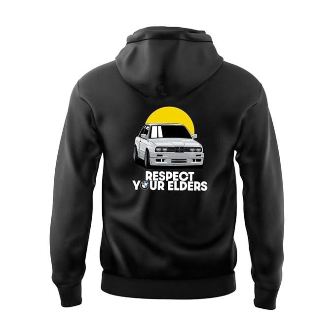 TRNDY “Respect” Motorsport Hoodie – Black | 100% Cotton | Unisex Car Culture Edition