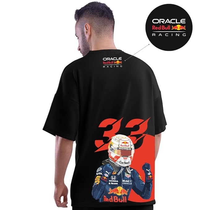 TRNDY Max Verstappen 2021 World Champion Oversized T-Shirt – Black | 100% Cotton F1 Fan Edition