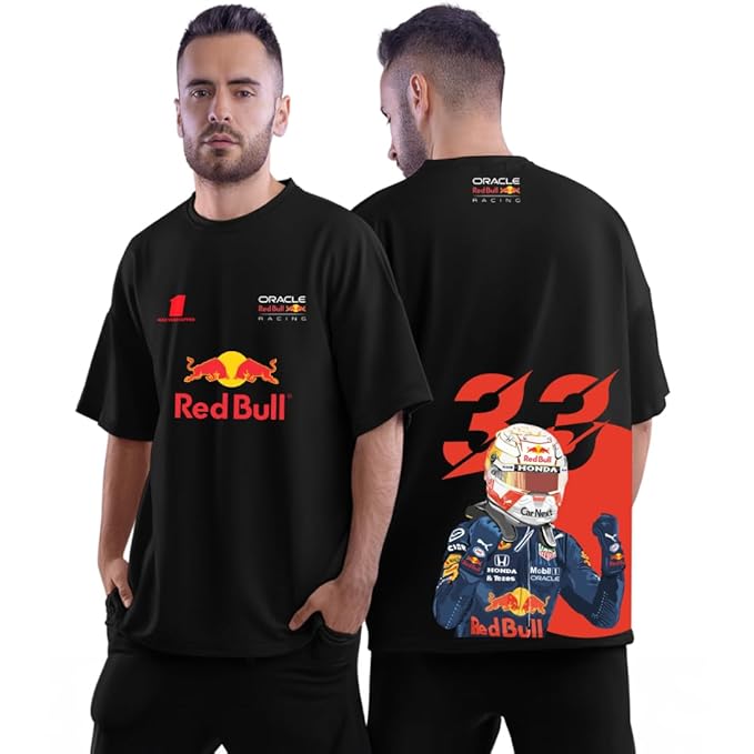 TRNDY Max Verstappen 2021 World Champion Oversized T-Shirt – Black | 100% Cotton F1 Fan Edition