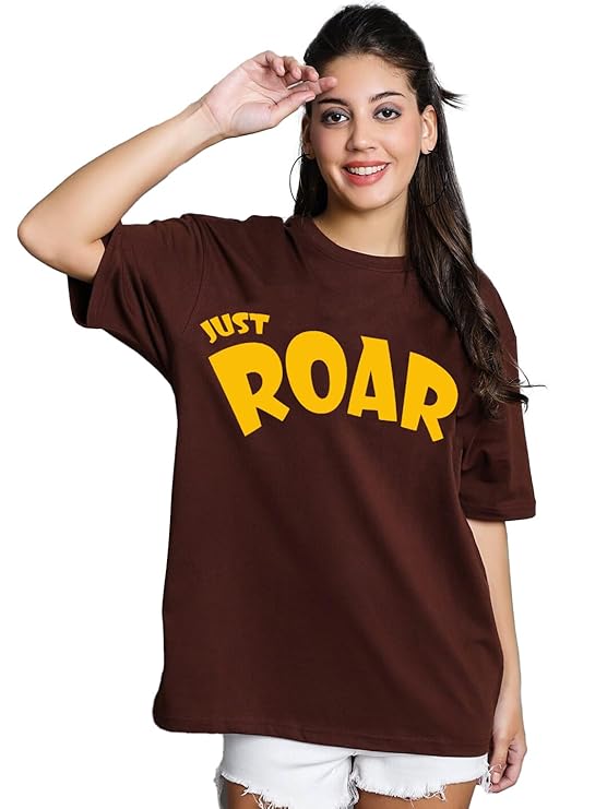 LEOTUDE Women’s Oversized Printed T-Shirt – Cotton Blend | Half Sleeve | Streetwear Fit