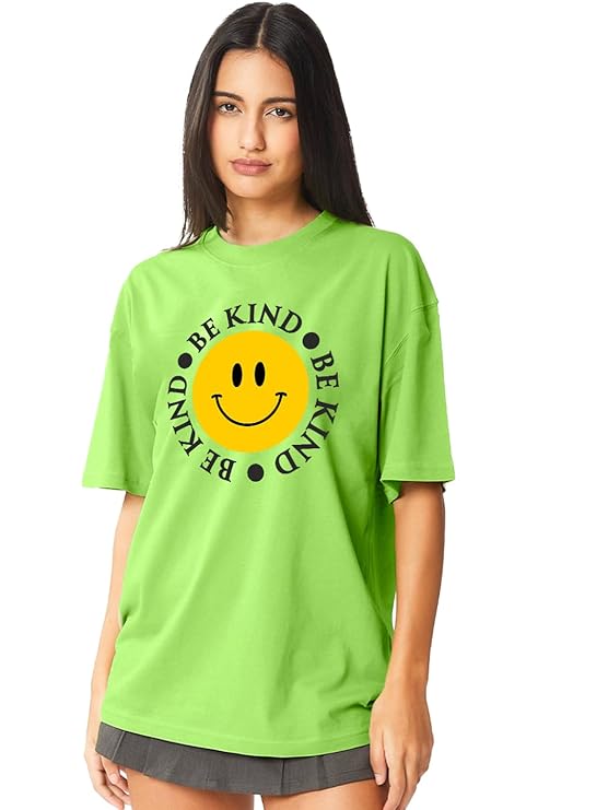 LEOTUDE Women’s Oversized Printed T-Shirt – Cotton Blend | Half Sleeve | Streetwear Fit