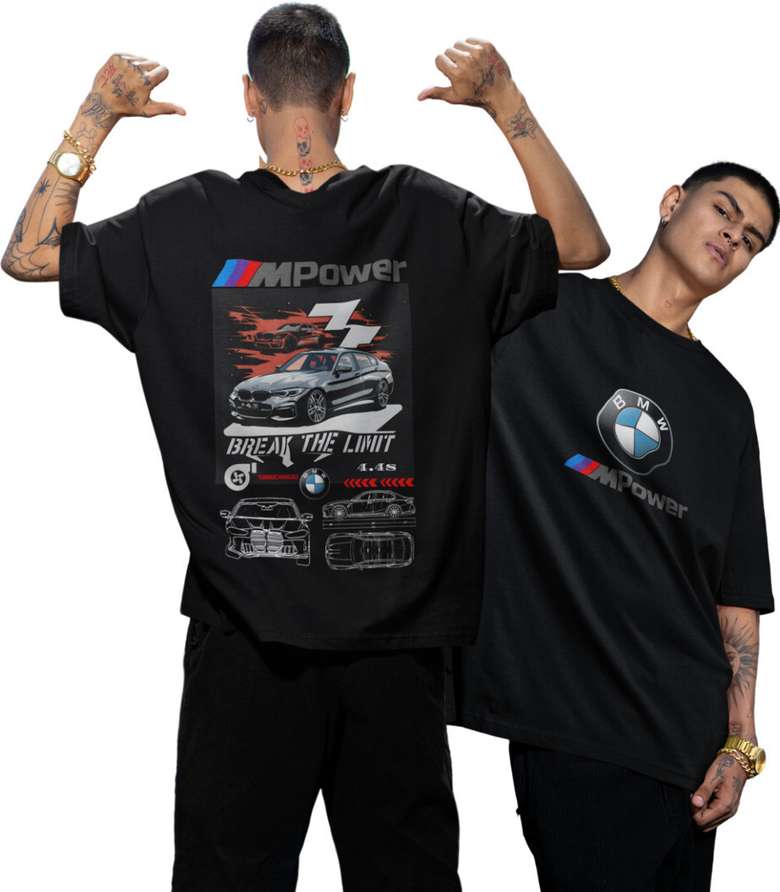 BMW-Inspired Oversized Tee | Bold Print. Chill Fit.