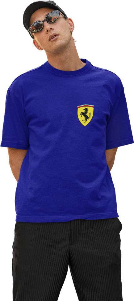 SpeedPulse™ | Ferrari Graphic Oversized Tee – Pure Cotton Black