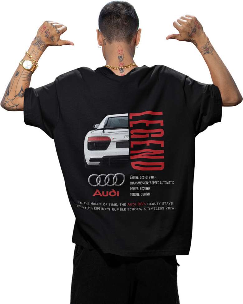 AutoCore™ | Audi OG Graphic Oversized Tee – Black Cotton