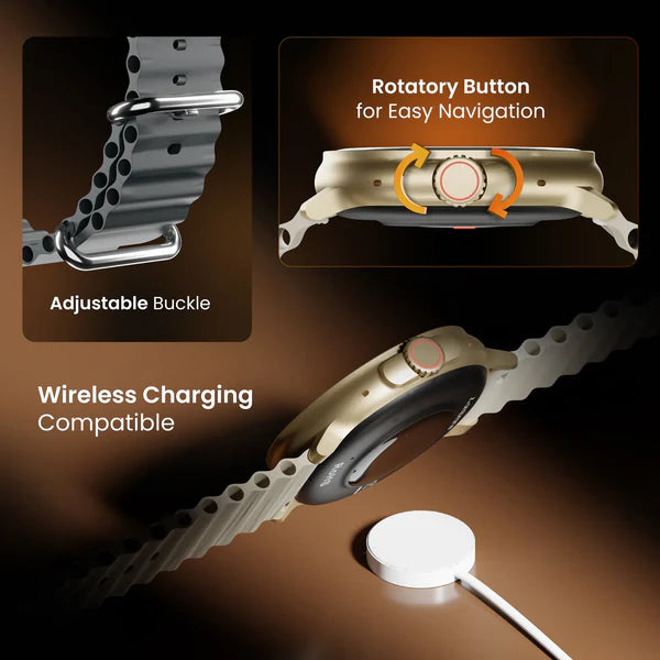 Wise Rush Smartwatch – LucidDisplay™, BT Calling, 100+ Sports Modes