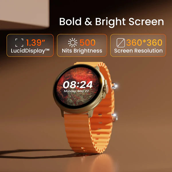 Wise Rush Smartwatch – LucidDisplay™, BT Calling, 100+ Sports Modes