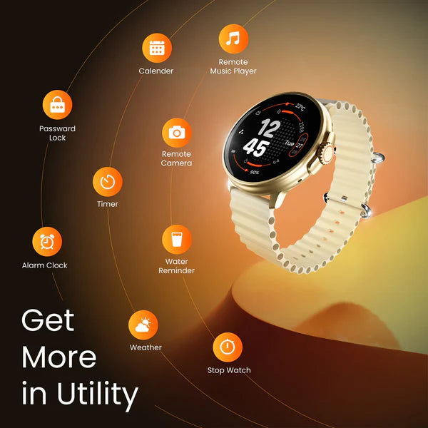 Wise Rush Smartwatch – LucidDisplay™, BT Calling, 100+ Sports Modes