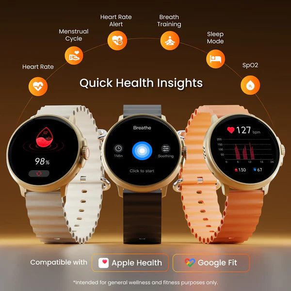 Wise Rush Smartwatch – LucidDisplay™, BT Calling, 100+ Sports Modes