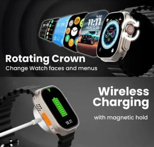 Smart T800 Ultra Smartwatch 1.99" Series 8 HD Display – Orange | Bluetooth Calling, Fitness Tracker, Voice Assistant | Compatible with iOS & Android