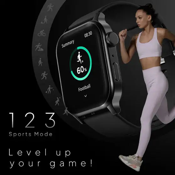 Fire-Boltt Rise 1.85” Smartwatch — Bluetooth Calling, Metal Body, Rotating Crown, 123 Sports Modes