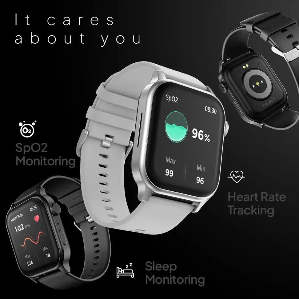 Fire-Boltt Rise 1.85” Smartwatch — Bluetooth Calling, Metal Body, Rotating Crown, 123 Sports Modes
