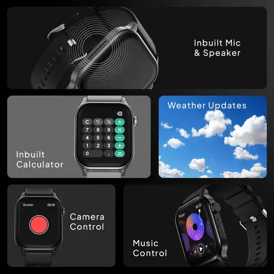 Fire-Boltt Rise 1.85” Smartwatch — Bluetooth Calling, Metal Body, Rotating Crown, 123 Sports Modes