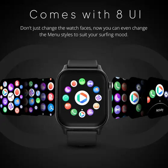 Fire-Boltt Rise 1.85” Smartwatch — Bluetooth Calling, Metal Body, Rotating Crown, 123 Sports Modes