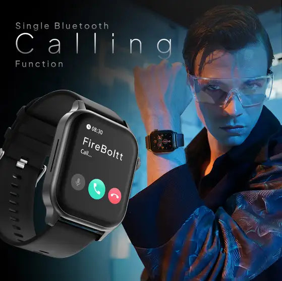 Fire-Boltt Rise 1.85” Smartwatch — Bluetooth Calling, Metal Body, Rotating Crown, 123 Sports Modes