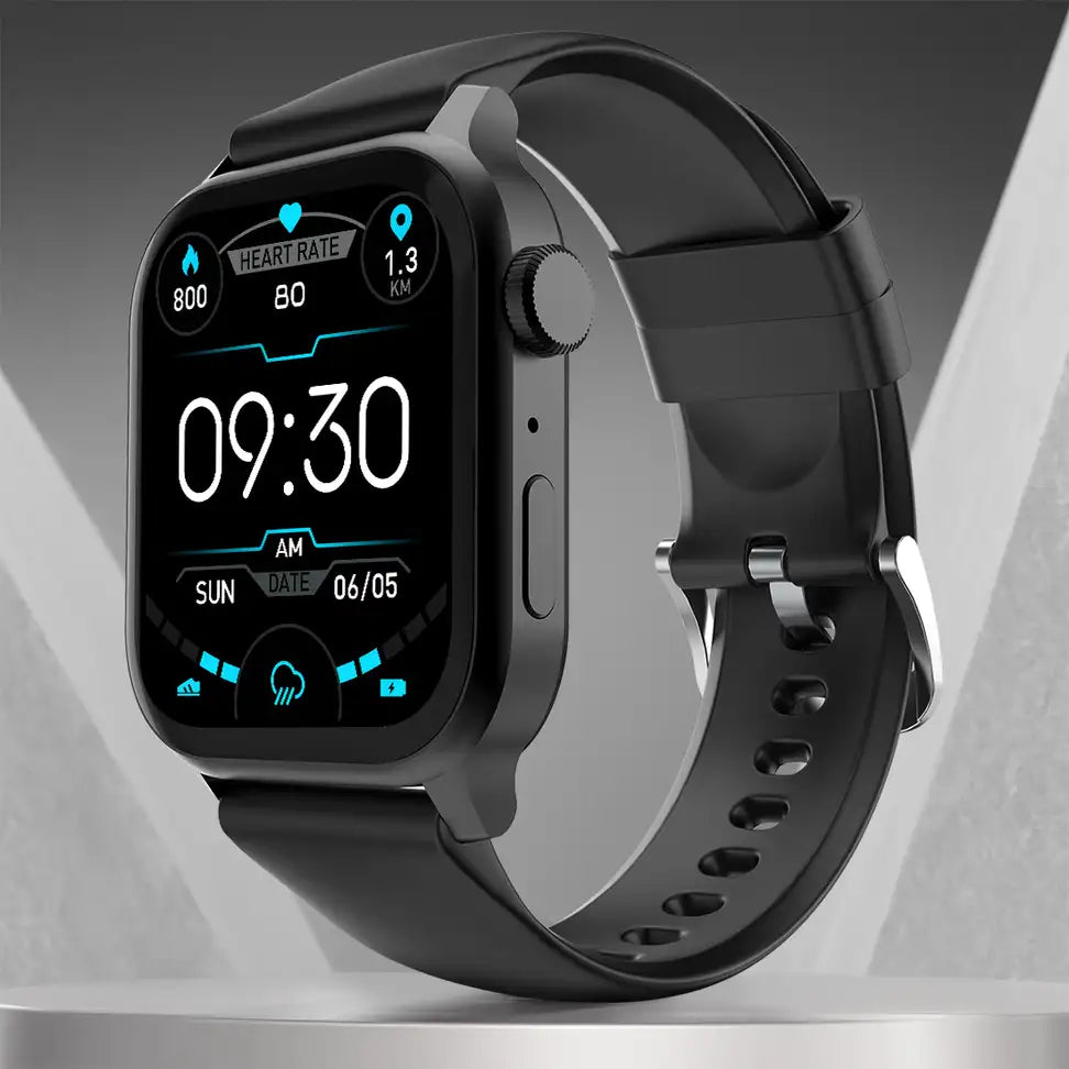 Fire-Boltt Rise 1.85” Smartwatch — Bluetooth Calling, Metal Body, Rotating Crown, 123 Sports Modes