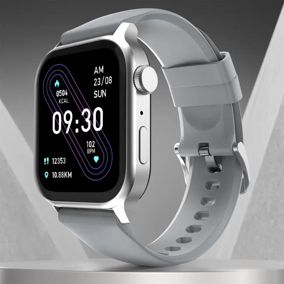 Fire-Boltt Rise 1.85” Smartwatch — Bluetooth Calling, Metal Body, Rotating Crown, 123 Sports Modes
